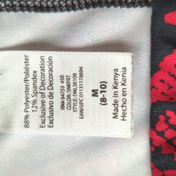 Danskin Now Fitted Snakeprint Dri-More Athletic Yoga Capri Pants M Red Black - Picture 4 of 16